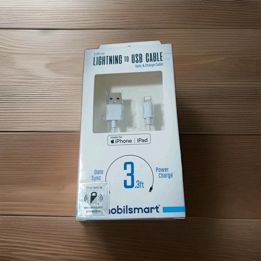 2 Mobilsmart iphone & ipad Charging Cable Sync Charge 3.3ft Lighting To USB New